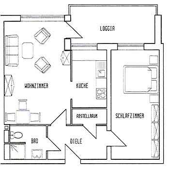 grundriss zweizimmerwohnung